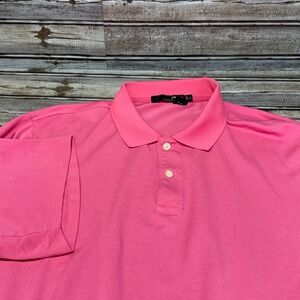 RLX Ralph Lauren Mens XL Pink Short Sleeve Pique Golf Polo Shirt Stretch